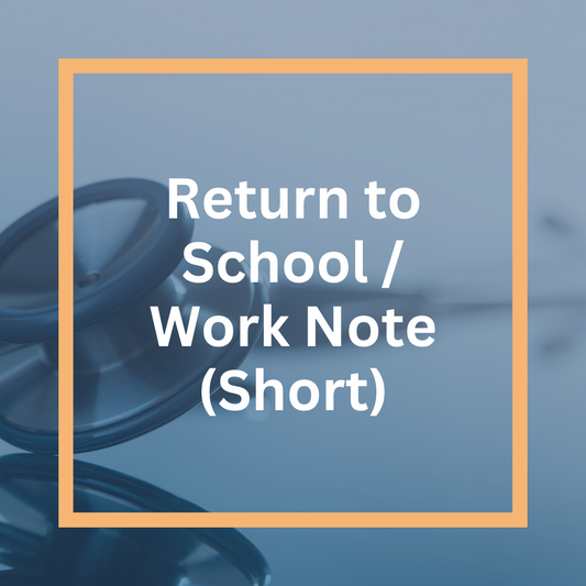 Return to School / Work Note (Short)