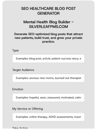 AI Powered Blog Writer Tool - SILVERLEAFPMS